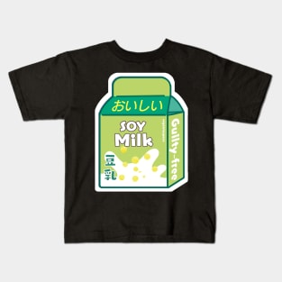 Soy Milk Dairy Free Plant Based Soya Bean Vegan Milk Kids T-Shirt